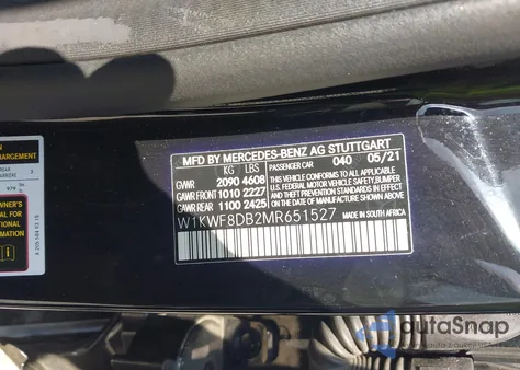 2021 Mercedes-Benz C 300 Sedan z USA, uszkodzony, nr VIN W1KWF8DB2MR651527